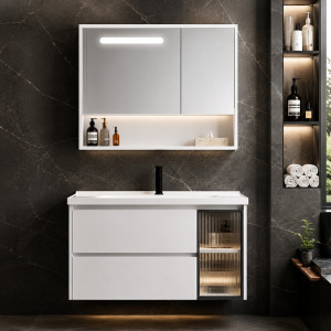 Պահարան լվացարանով կախովի GEMMA JJ0723-80W (MDF) 800x500x515 մմ և LED հայելի դարակով (ԿՈԴ 13687)