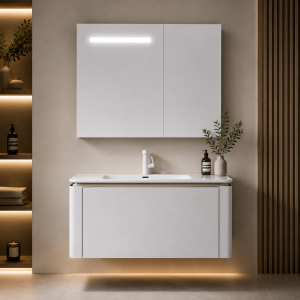 Պահարան լվացարանով կախովի GEMMA JJ0725-80W (MDF) 810x465x470 մմ և LED հայելի դարակով (ԿՈԴ 13680)