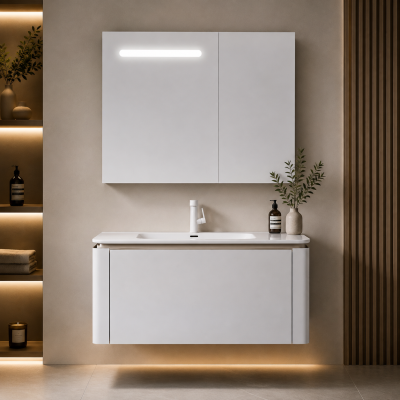 Պահարան լվացարանով կախովի GEMMA JJ0725-80W (MDF) 810x465x470 մմ և LED հայելի դարակով (ԿՈԴ 13680)