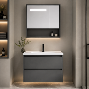 Պահարան լվացարանով կախովի GEMMA JJ0724-60 (MDF) 605x500x515 մմ և LED հայելի դարակով (ԿՈԴ 13684)