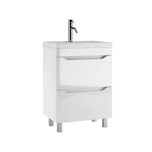 Լվացարան պահարանով АЙСБЕРГ EVA 2B 60, DA5911T, 600x450x860 մմ, (Խոնավակայուն) սպիտակ (ԿՈԴ 17395)