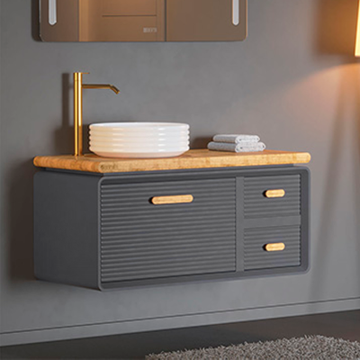 Լվացարան պահարանով BERTA L-010, GREY AND WOOD, PVC, կերամիկա, մոխրագույն, 1000x450x640 մմ (ԿՈԴ 17299)