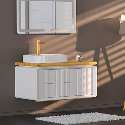 Լվացարան պահարանով BERTA L-012, WHITE AND WOOD, PVC, ակրիլ, սպիտակ,790x445x590 մմ (ԿՈԴ 17300)