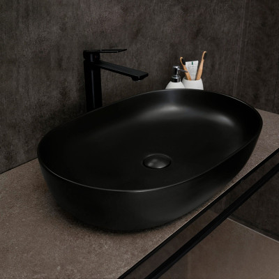 Սեղանի լվացարան TR41385-U18 Black matt, 500x295x140 մմ (ԿՈԴ 17095)
