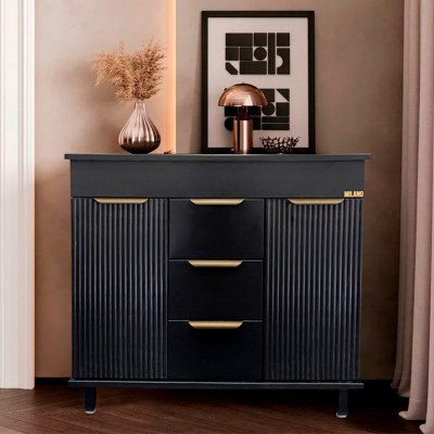 Պահարան լվացարանի համար հատակին, MILLANO Կառոլինա 100, 1000x485x735 մմ Ջրակայուն Սև (ԿՈԴ 17457)