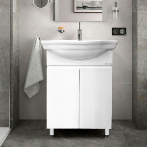 Լվացարան պահարանով, MILLANO Առալ-60, 600x435x850 մմ Ջրակայուն Սպիտակ (ԿՈԴ 17489)