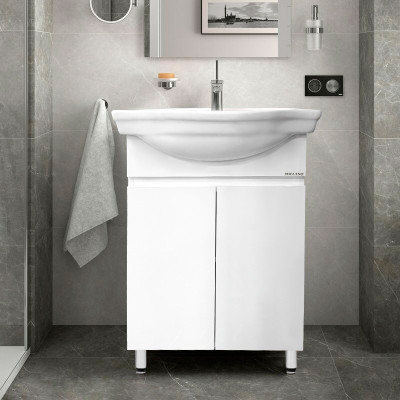 Լվացարան պահարանով, MILLANO Առալ-60, 600x435x850 մմ Ջրակայուն Սպիտակ (ԿՈԴ 17489)