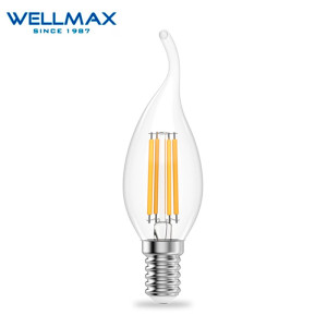 LED լամպ Wellmax FILAMENT E14 T37 6W-2700K Clear (ԿՈԴ 14747)