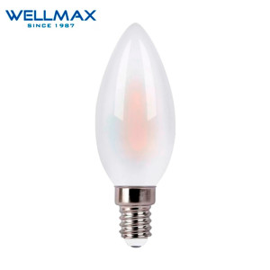 LED լամպ Wellmax FILAMENT E14-C37 4W-4000K Milky (ԿՈԴ 14742)