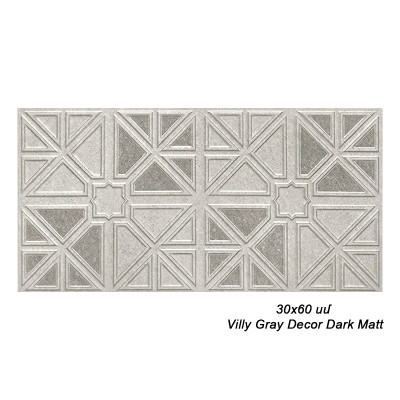 Սալիկ պատի SI 30x60 սմ Villy Gray Decor Dark Matt 67700 (ԿՈԴ 14815)