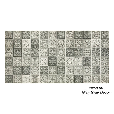 Սալիկ պատի MS 30x60 սմ Glan Gray Decor 67737 (ԿՈԴ 14826)