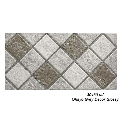 Սալիկ պատի 30x60 սմ Ohayo Grey Decor Glossy 90946 (ԿՈԴ 14903)
