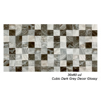 Սալիկ պատի 30x60 սմ Cubic Dark Grey Decor Glossy 86538 (ԿՈԴ 14912) 