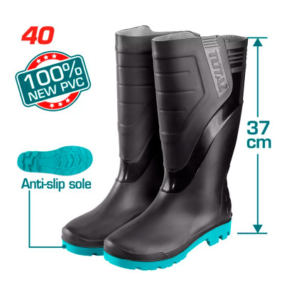 Ռետինե երկարաճիթ կոշիկներ սև N40 TOTAL TSP302LAB.40 (ԿՈԴ 15299)