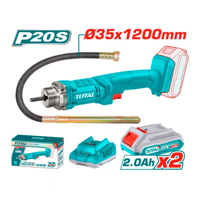 Բետոնի վիբրատոր մարտկոցային 20Վ 35x1200մմ (2 մարտկոցով, լիցքավորիչով) TOTAL TCVLI2023013 (ԿՈԴ 15860)