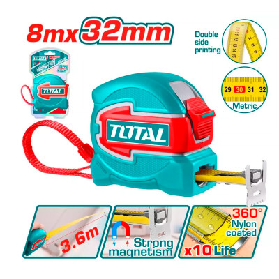Պողպատե չափիչ ժապավեն 8մ TOTAL TMT80832M (ԿՈԴ 16492)