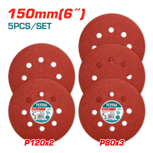 Հղկաթղթի հավաքածու օրբիտրալ 150մմ 5կտոր TOTAL TAC731501 (ԿՈԴ 14300)