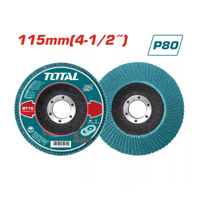 Շերտավոր հղկաթուղթ ցիրկոնե P80 115մմ TOTAL TAC641153 (ԿՈԴ 14330)