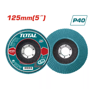 Հղկող շերտավոր սկավառակ ցիրկոնե ծածկույթով P40 125մմ TOTAL TAC641251 (ԿՈԴ 14331)