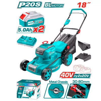 Խոտհնձիչ մարտկոցային 20Վ 30-80մմ (2 մարտկոցով, լիցքավորիչով) TOTAL TLMLI20186 (ԿՈԴ 15077)