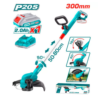 Խոտհնձիչ մարտկոցային 20Վ 300մմ (մարտկոցով, լիցքավորիչով) TOTAL TGTLI203285 (ԿՈԴ 15085)