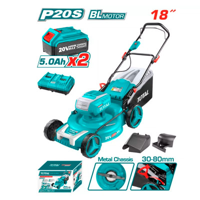 Խոտհնձիչ մարտկոցային 40Վ (2x20Վ) 460մմ (2 մարտկոցով, լիցքավորիչով) TOTAL TLMLI20182 (ԿՈԴ 15088)