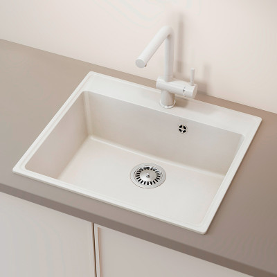 Խոհանոցի լվացարան ULGRAN FORTE 580-01 Սպիտակ, 580х500х200 մմ (ԿՈԴ 15429)