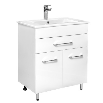 Լվացարան պահարանով Decora Quadro 75 PVC, 750x460x720 մմ Ջրակայուն Սպիտակ (ԿՈԴ 13435)
