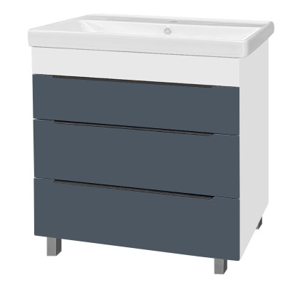 Լվացարան պահարանով Hestia 80 PVC ZT-B861, 810x480x885 մմ Ջրակայուն Գրաֆիտ (ԿՈԴ 13655)