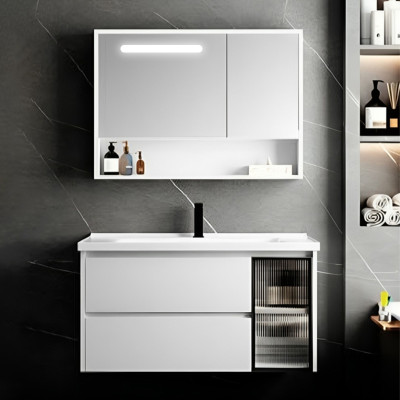Պահարան լվացարանով կախովի GEMMA JJ0723-80W (MDF) 800x500x515 մմ և LED հայելի դարակով (ԿՈԴ 13687)