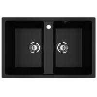 Խոհանոցի լվացարան ULGRAN U-608-344 Ուլտրա սև 770 х 500 մմ (ԿՈԴ 13012)