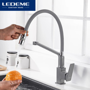 Խոհանոցի ծորակ LEDEME RL4078U-12, 2 ռեժիմ Գրաֆիտ (ԿՈԴ 8897)