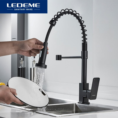 Խոհանոցի ծորակ LEDEME RL4080B, 2 ռեժիմ, Սև (ԿՈԴ 8899)