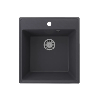 խոհանոցի լվացարան քվարցե ULGRAN FORTE 460-08, Սև փայլուն, 460 х 500 х 200 մմ (ԿՈԴ 7192)