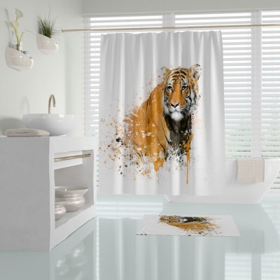 Վարագույր գորգով լոգարանի համար Tropik home TIGER 180x200 սմ (ԿՈԴ 7531)