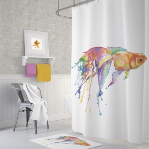 Վարագույր գորգով լոգարանի համար Tropik home GOLDFISH 180x200 սմ (ԿՈԴ 7528)